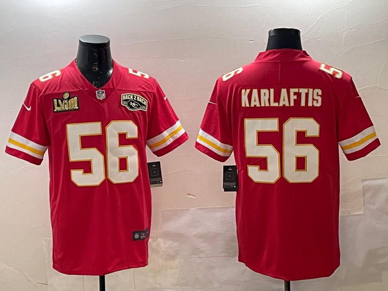 Men Kansas City Chiefs 56 Karlaftis Red Second generations Nike 2025 Vapor Limited NFL Jersey style 1